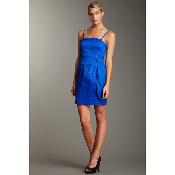 New Womens NWT Calvin Klein Draped Strapless or Strap Dress Black 10 Convertble - Picture 2 of 8